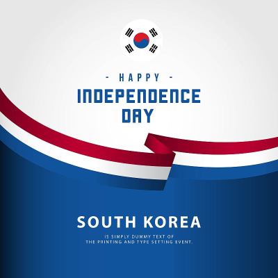韩国独立日矢量模板设计插图快乐