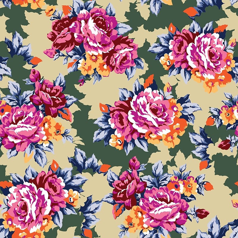 Shabby roses vintage seamless pattern