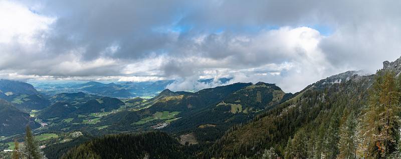 从Kehlsteinhaus(鹰巢)俯瞰贝希特斯加登国家公园全景