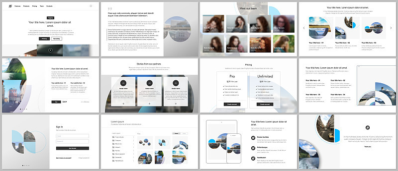 Presentation design vector templates, multipurpose