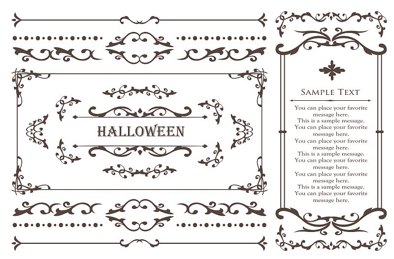 Halloween frame material, October, antique decorat