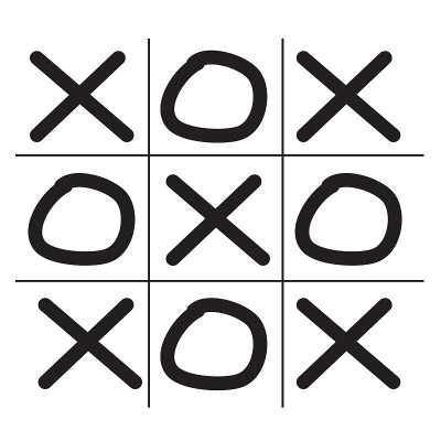 tictactoe game icon on white background. flat styl