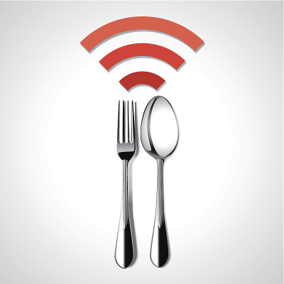 餐厅位置矢量免费WiFi