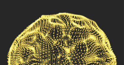 动态粒子数组。3D技术风格。