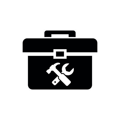 矢量黑色工具箱图标