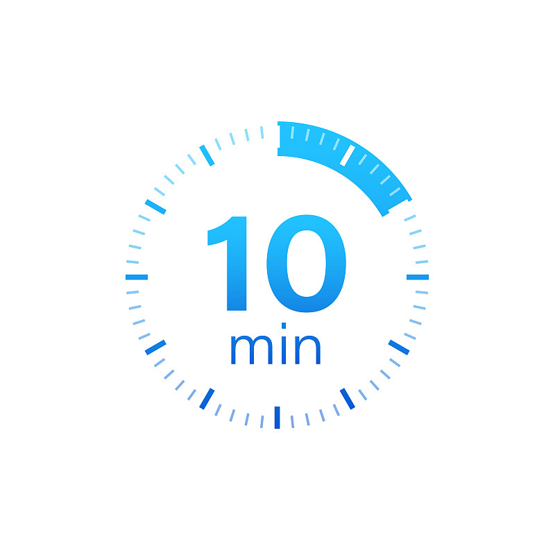 The 10 minutes, stopwatch vector icon. Stopwatch i