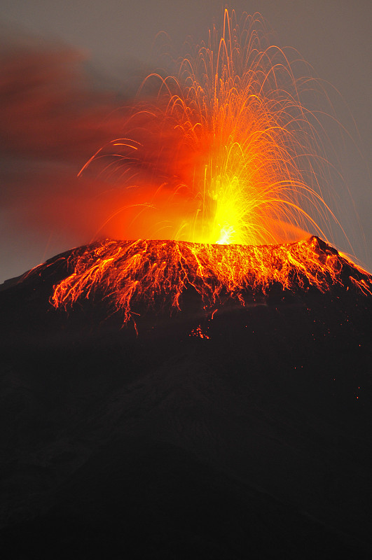 Tungurahua火山、厄瓜多尔