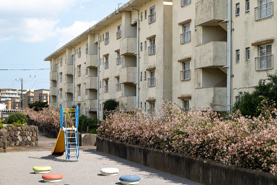 20世纪60年代的老住宅综合体，船桥，千叶，日本