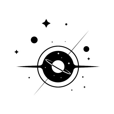 矢量标志，上面是太空中黑洞的抽象图像。
