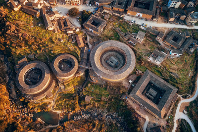 福建土楼鸟瞰图