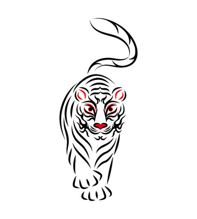 白虎白虎插画日本传统表演艺术歌舞伎舞台化妆熊田设计矢量白虎插画。日本传统表演艺术。歌舞伎舞台妆。Ku