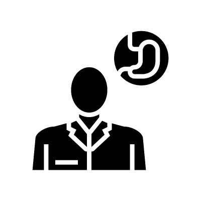 胃肠病学医学专家字形图标矢量插图