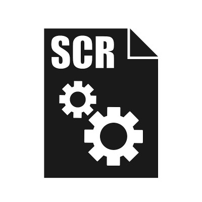 SCR黑色文件矢量图标，平面设计风格