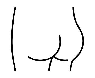 臀部孤立矢量插图。人体器官。