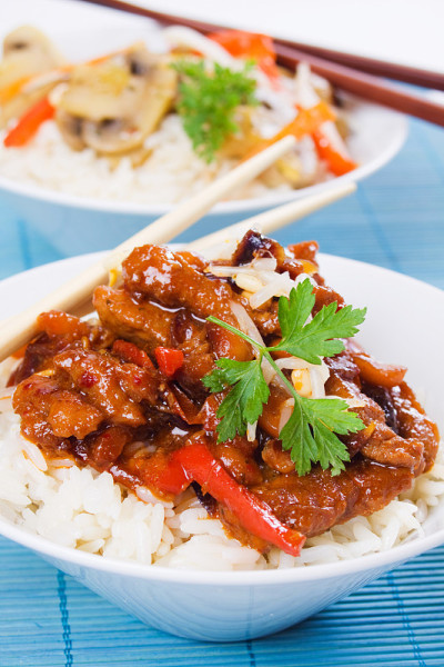中国猪肉配米饭