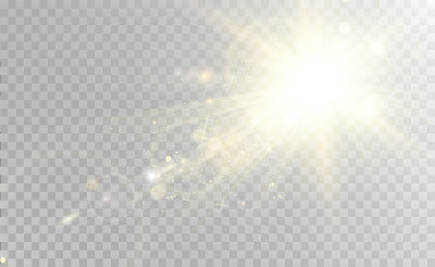 太阳是背光的。亮丽的明星。阳光。
