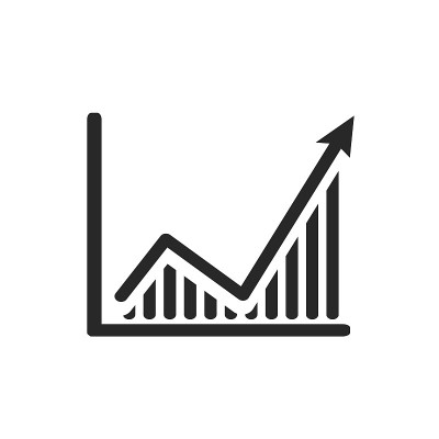 增长的图形图标向量。矢量图表统计。经营理念
