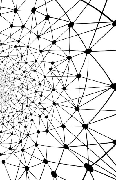 线和点图案背景。通信的概念。