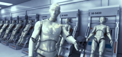 3 d渲染。人形人物和西西里场景
