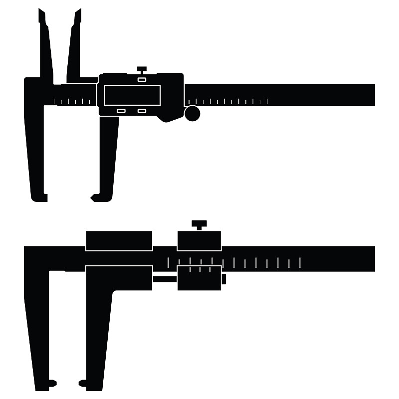 千分尺。游标卡尺。轮廓矢量
