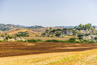 巴西利斯卡塔Val D'Agri的Aliano Badlands国家公园的乡村景观
