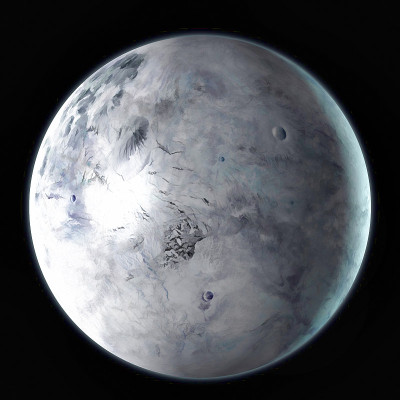 外太空的厄里斯矮行星。水彩,3 d插图
