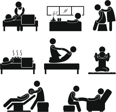 按摩水疗疗法健康象形图