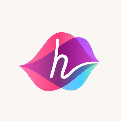 Letter H with transparency sound waves logo design