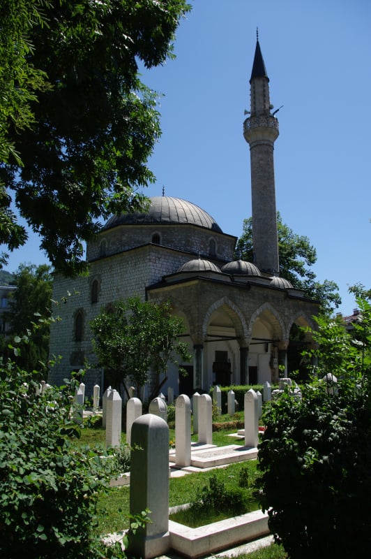 Ali Pasha清真寺(Alipašina Džamija)和庭院，有一个花园和墓地