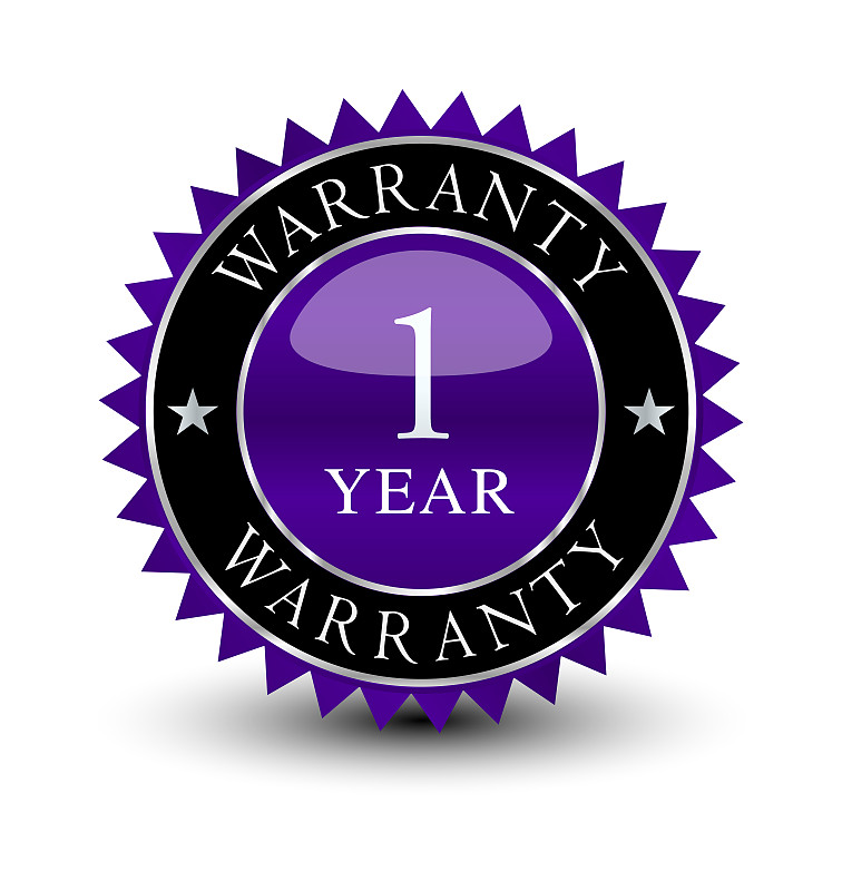 Purple colored seal, sign, label, icon 1 year warr