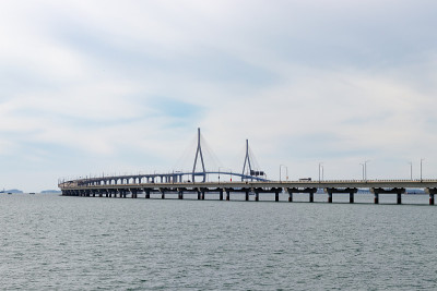 仁川大桥风光。美丽的海桥。