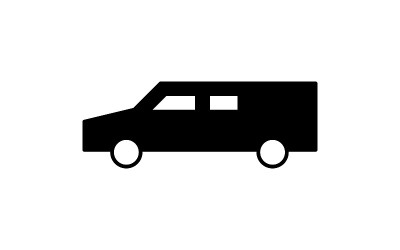黑色和白色的葬礼图标，灵车