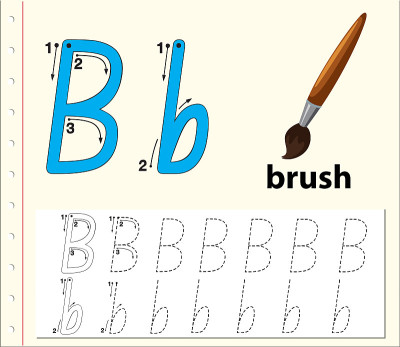 字母B跟踪字母表工作表