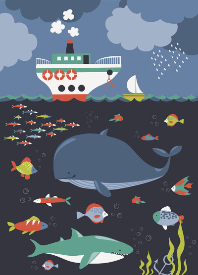 海洋生物。海底世界