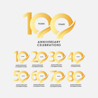 100周年庆典矢量模板设计插图