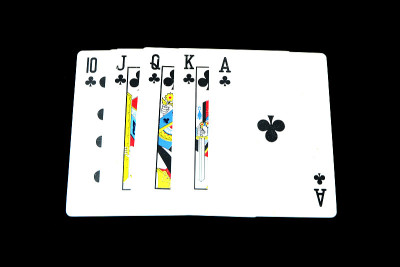 孤立的纸牌游戏。Deck of Play Card On Black Background适合任何用