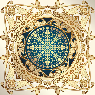 Golden ornate decorative vintage design