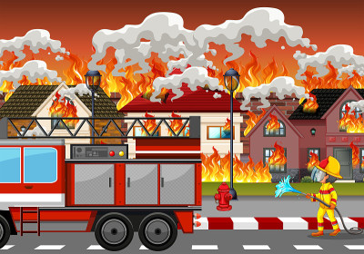 Fire disaster at village