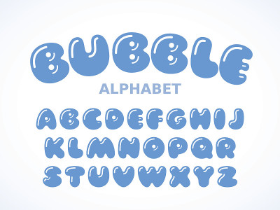 向量泡沫字母表。字母a - z