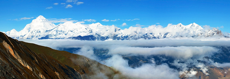 从thorung la pass annapurna himal看道拉吉里
