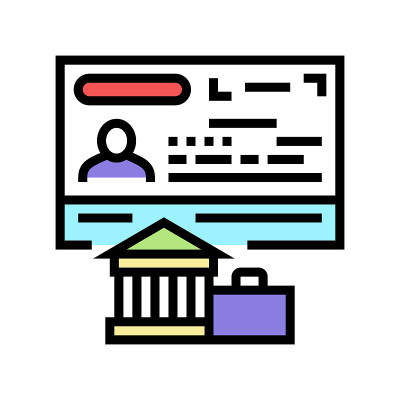 外交签证彩色图标矢量插图