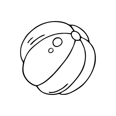 单色玩具球矢量插图