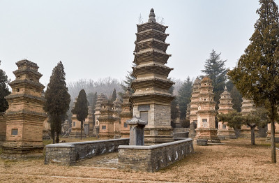 中国少林寺的宝塔森林