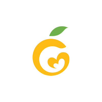 橙色标志图标矢量插图