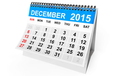 2015年12月日历