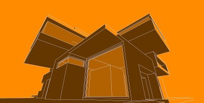 3D插图建筑建筑。
