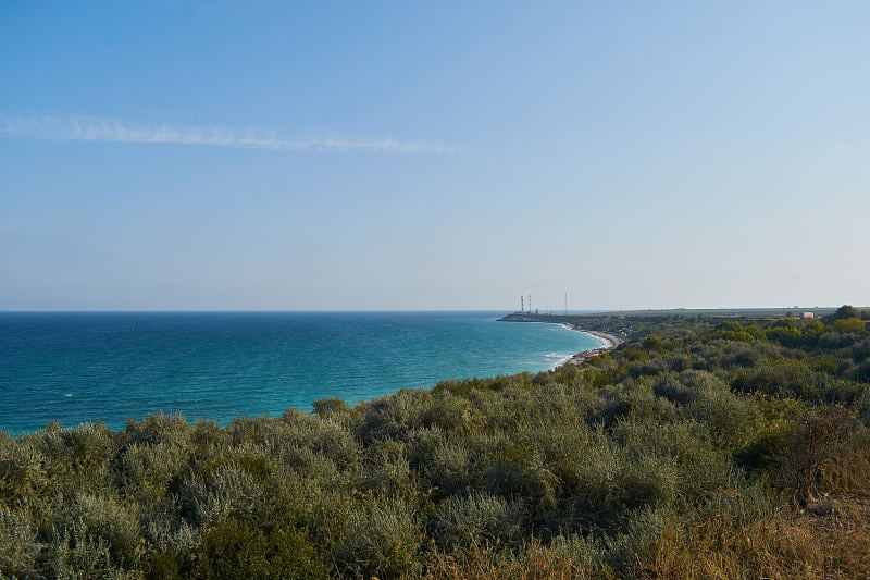 图兹拉的风景与黑海和沙子