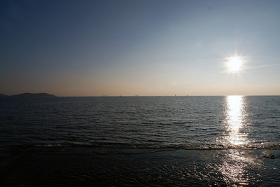 日落海