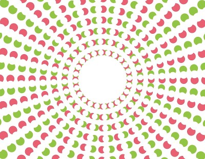 彩色和流行的集中线框(绿色，粉红色)/插图材料(矢量插图)