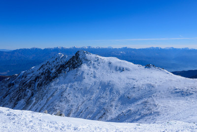 冬季日本中部山脊线的阿尔卑斯山